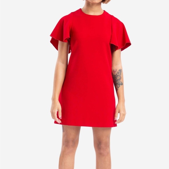 Maje | Dresses | Maje Red Dress Robe Manches Papillon Rouge Size | Poshmark